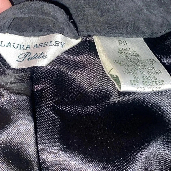 Vintage Laura Ashley black suede studded tailored jacket - Picture 7 of 8